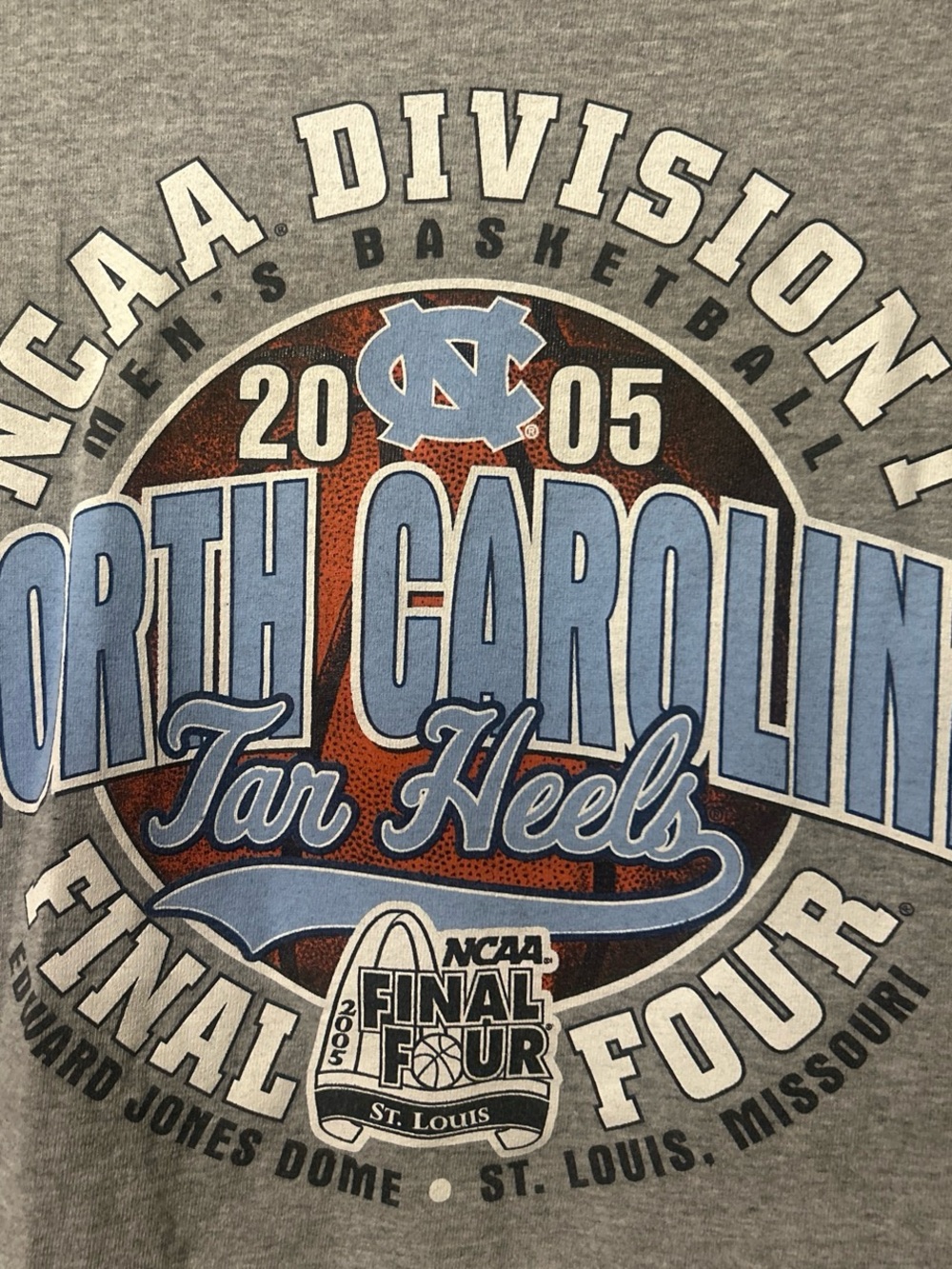 Gear For Sports North Carolina Tar Heels Gray and Carolina Blue Final Four Tee